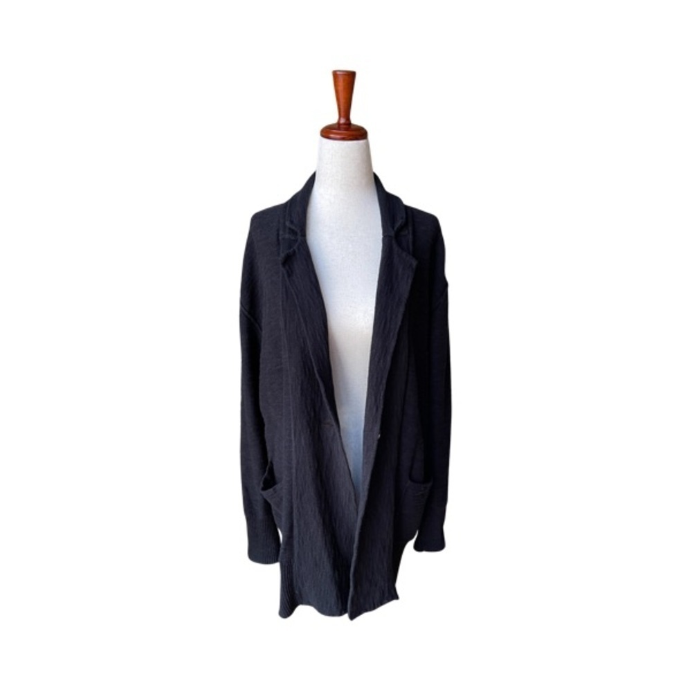Free People Desert Cotton/Linen Blend Oversized Cardigan Blazer Black Size XS